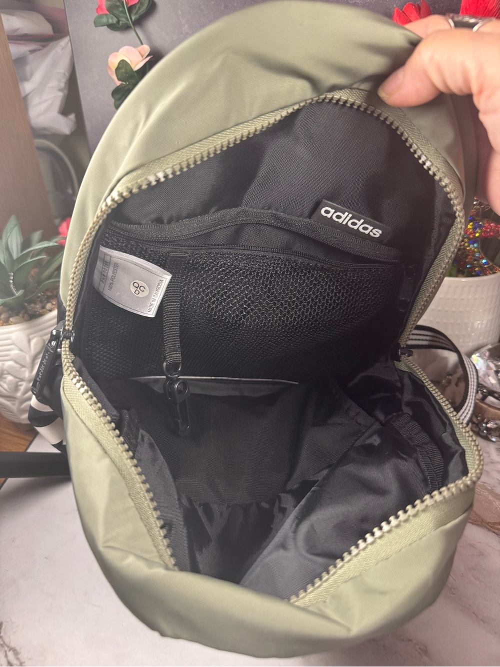 adidas army green and Black Small backpack - Picture 6 of 13